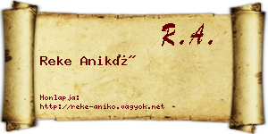 Reke Anikó névjegykártya